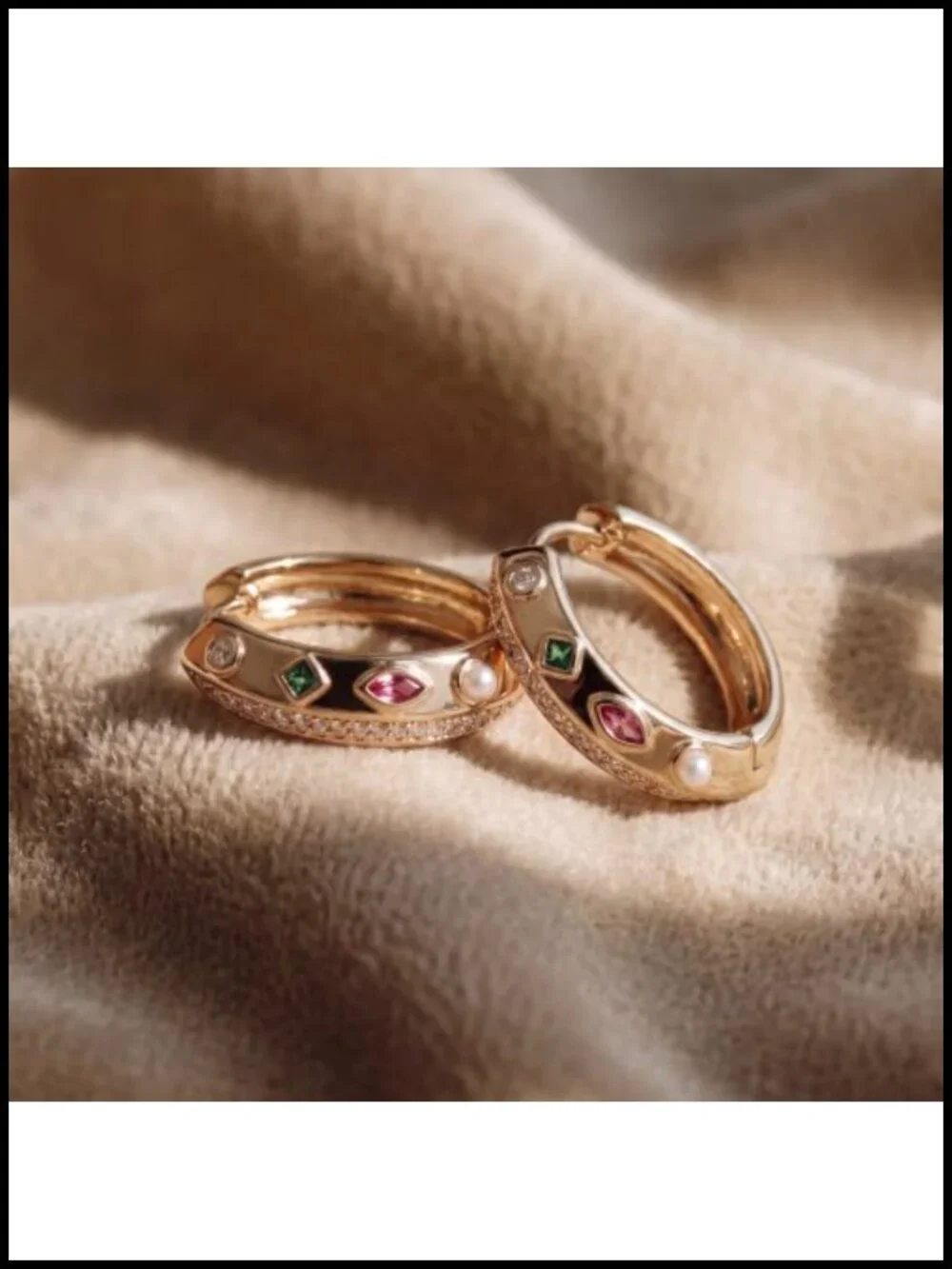 14k Gold Plated Huggie Earrings for Women Cubic Zirconia Hypoallergenic